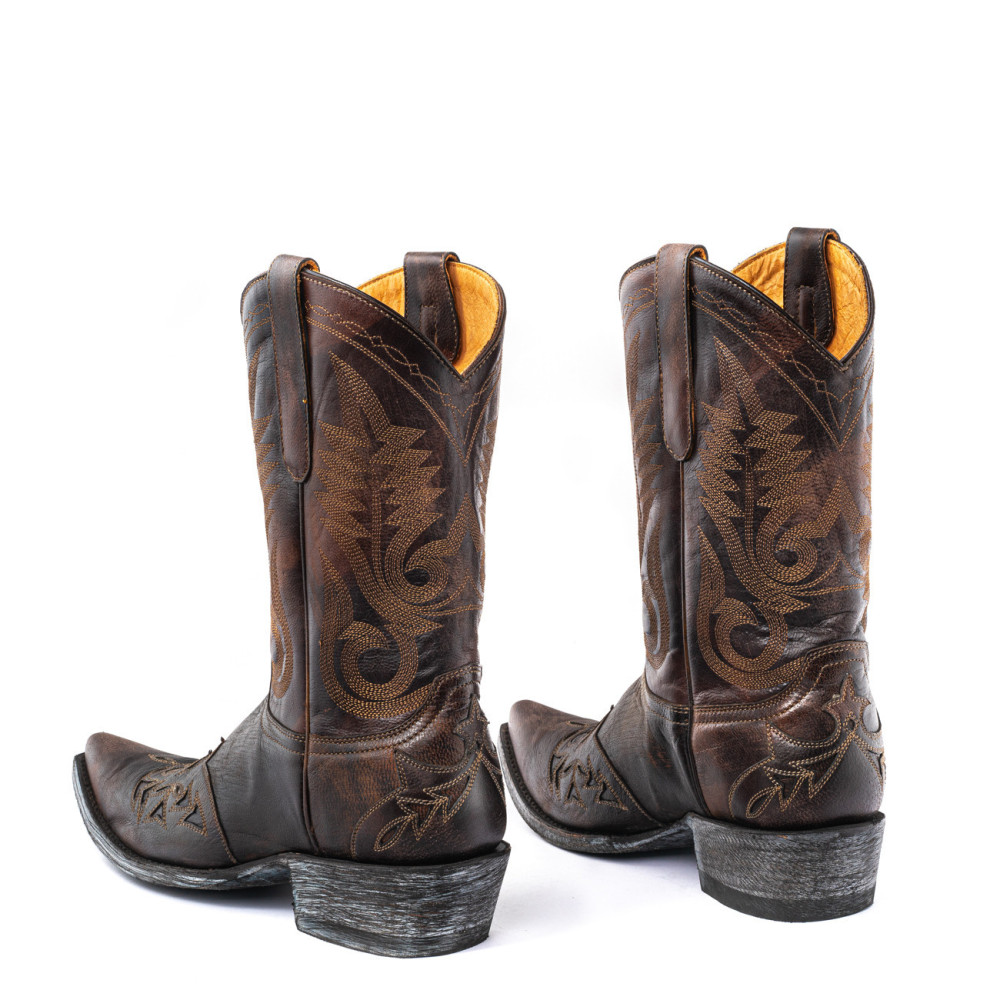 Stitched Chocolate Cowboy Boots | Chocolate Style with Stitching | Mexicana
