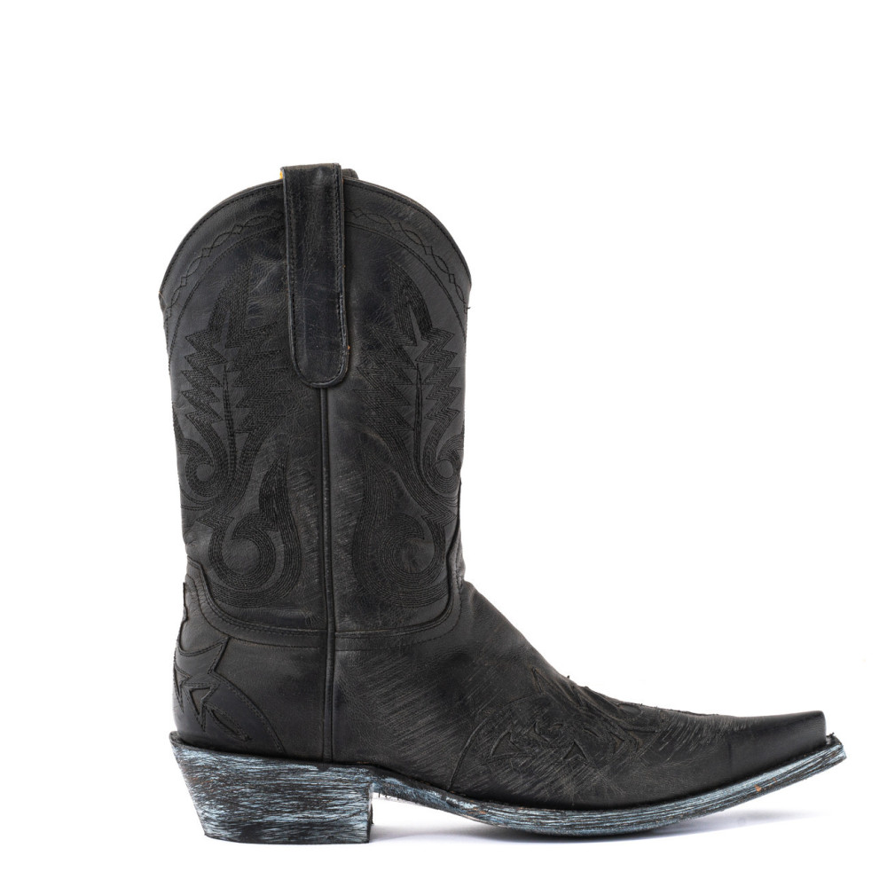 Santiags noir pour homme Stitched Black | Mexicana