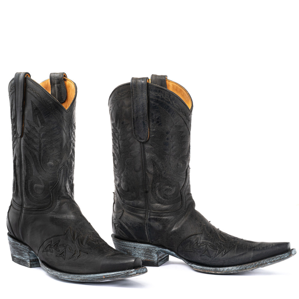 Santiags noir pour homme Stitched Black | Mexicana