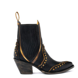 Santiags basses noires et dorées  | Colt black gold - Santiags femme
