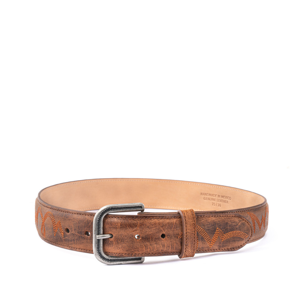 Ceinture en cuir marron avec boucle interchangeable - Fury nut brown