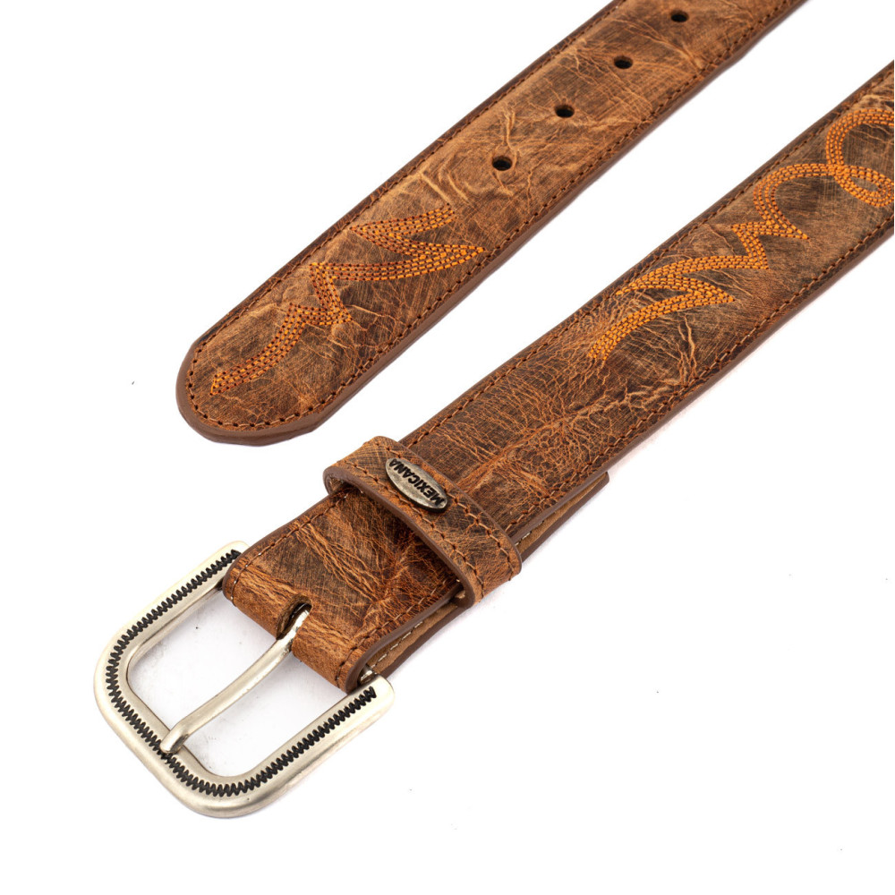 Ceinture en cuir marron avec boucle interchangeable - Fury nut brown