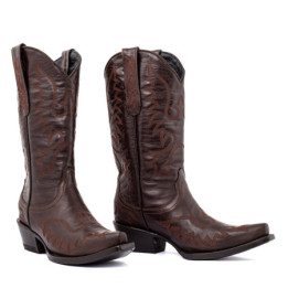 Bottes santiags en cuir de veau - Chiquita becerro cafe - Santiags femmes