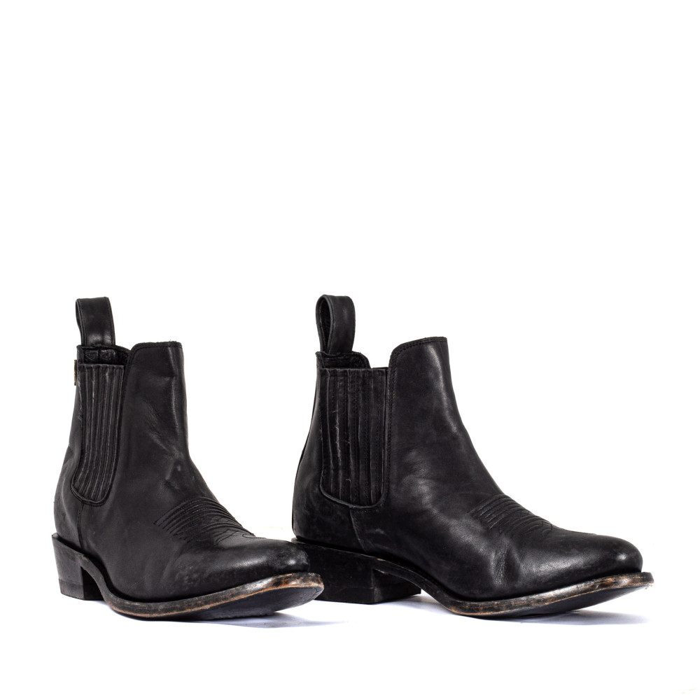Bottines santiag en cuir noir - Estudio bis black - Santiags femme