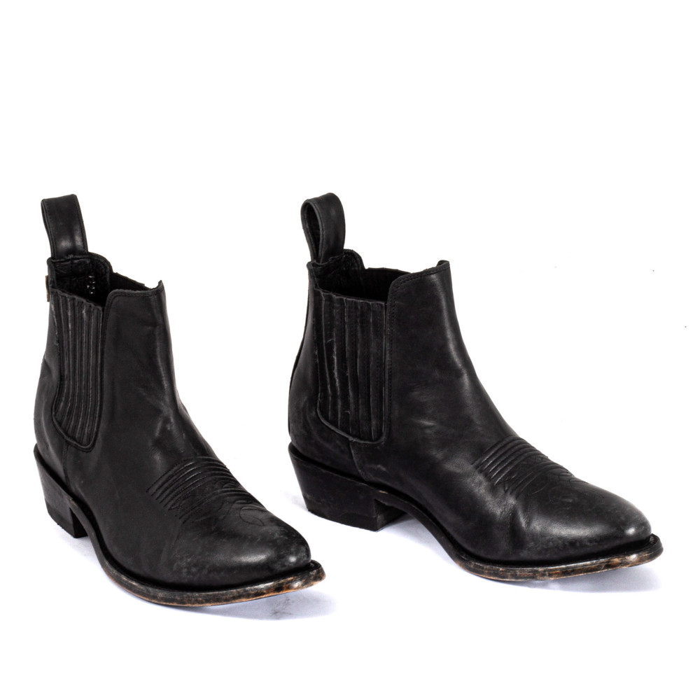 Bottines santiag en cuir noir - Estudio bis black - Santiags femme