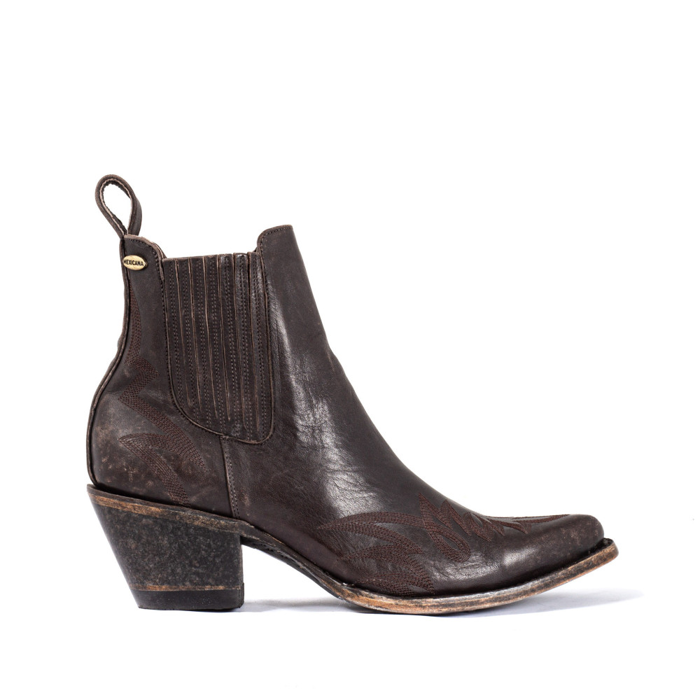 Santiags basses chocolat avec zip - Fury chocolate - Santiags femme