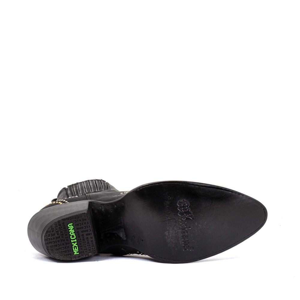 Santiags cloutées noires avec zip - Luxor zip black - Santiags femme