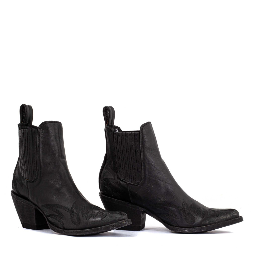 Bottines Gaucho long Stitch 6" Black - MEXICANA Officiel