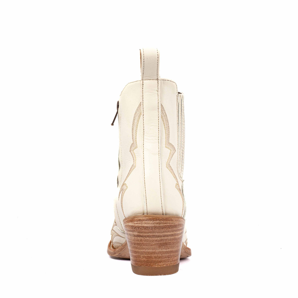 Santiags basses couleur crême avec zip - Fury white trigger - Santiags femme