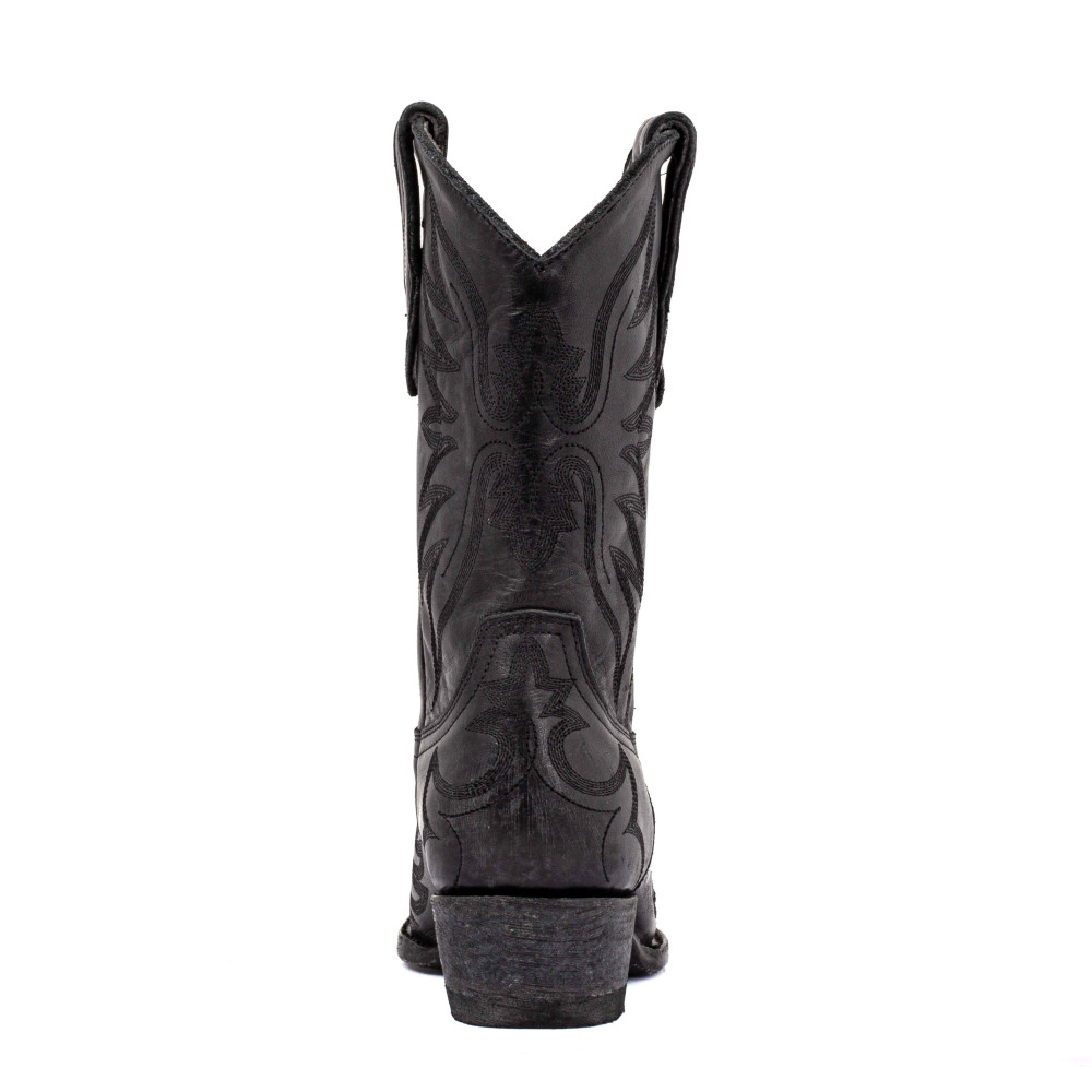 Bottes santiags en cuir noir vieilli, motif aigle - Aguila black - Santiags femme