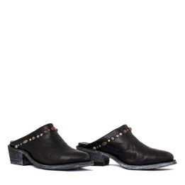 Mules western noir orné de bijoux - Sayulita black - Santiags femme