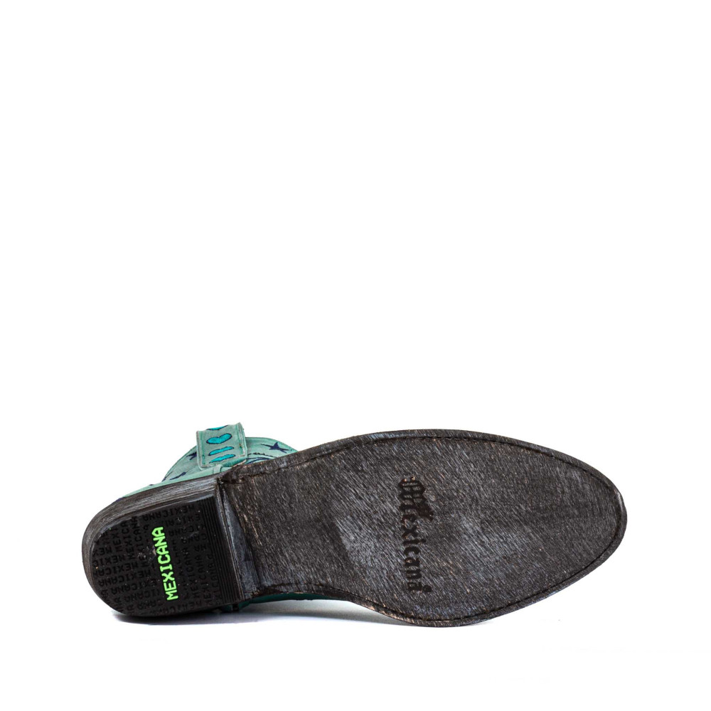 Santiags Golondrina Aqua | Broderies et cuir premium| Mexicana