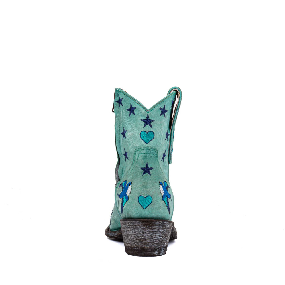 Santiags Golondrina Aqua | Broderies et cuir premium| Mexicana