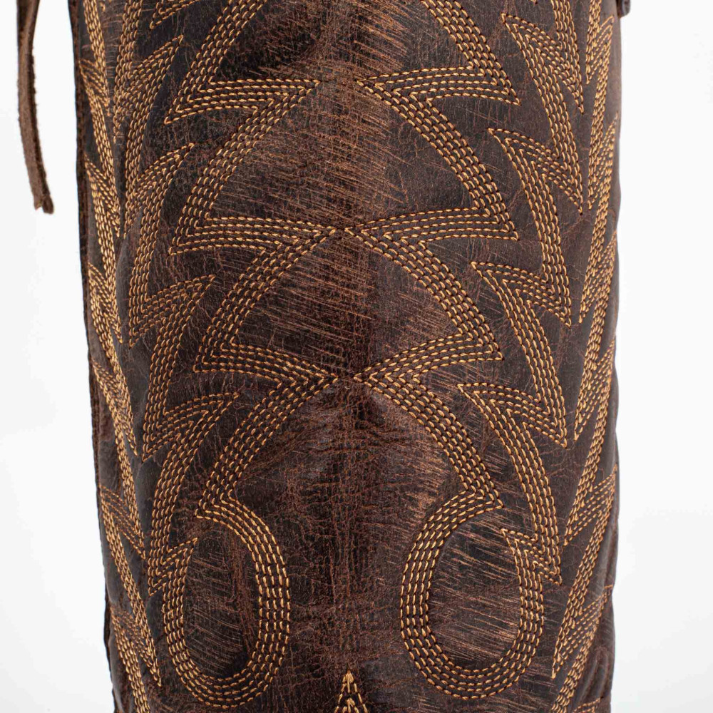 Bottes santiags avec zip en cuir marron vieilli - Razz 13 chocolate - Santiags femme