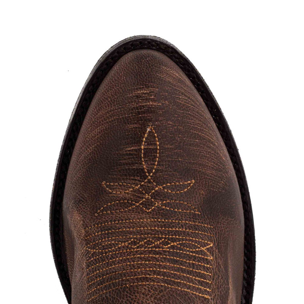 Bottes santiags avec zip en cuir marron vieilli - Razz 13 chocolate - Santiags femme