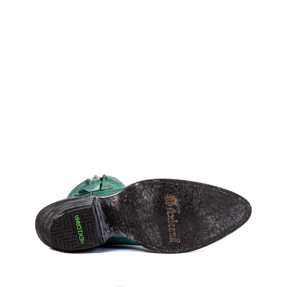 Santiags western à talon avec zip, cuir turquoise - Razz 6 turquesa - Santiags femme