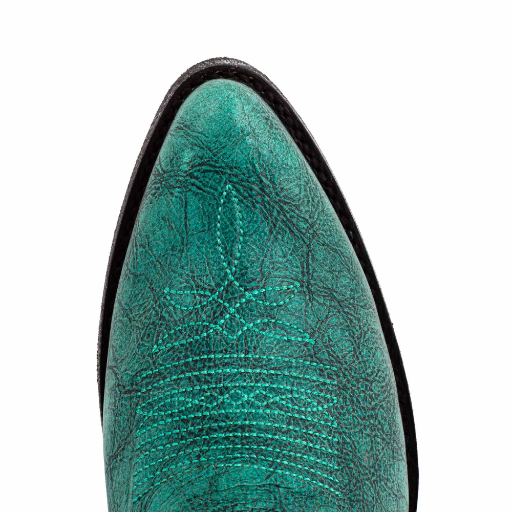 Santiags western à talon avec zip, cuir turquoise - Razz 6 turquesa - Santiags femme