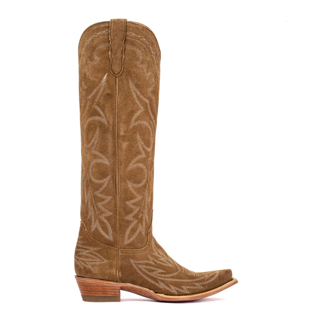 Bottes santiags en cuir suede, surpiqures multicolores - Fantasia Bentley Dijon - Santiags femme