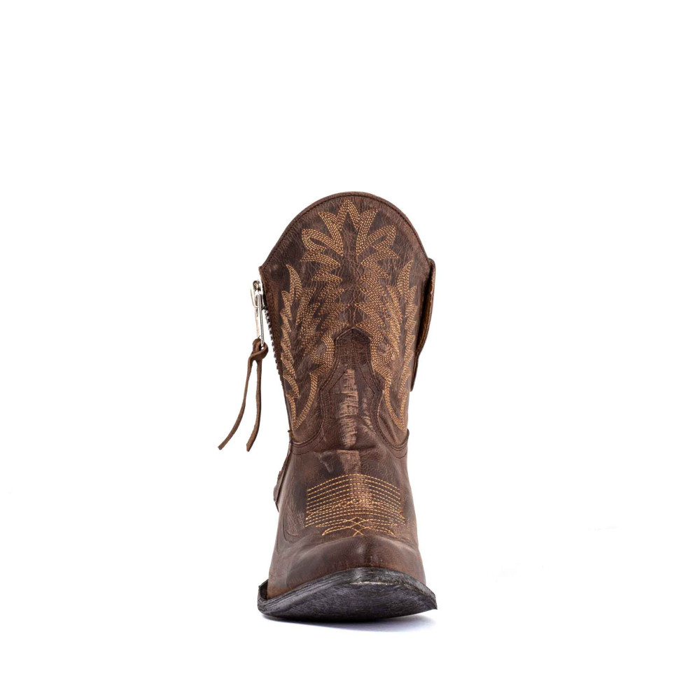 Santiags western à talon avec zip, cuir chocolat - Razz 6 chocolat - Santiags femme