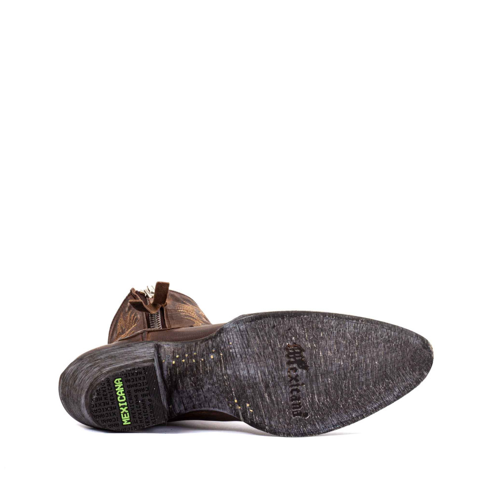 Santiags western à talon avec zip, cuir chocolat - Razz 6 chocolat - Santiags femme