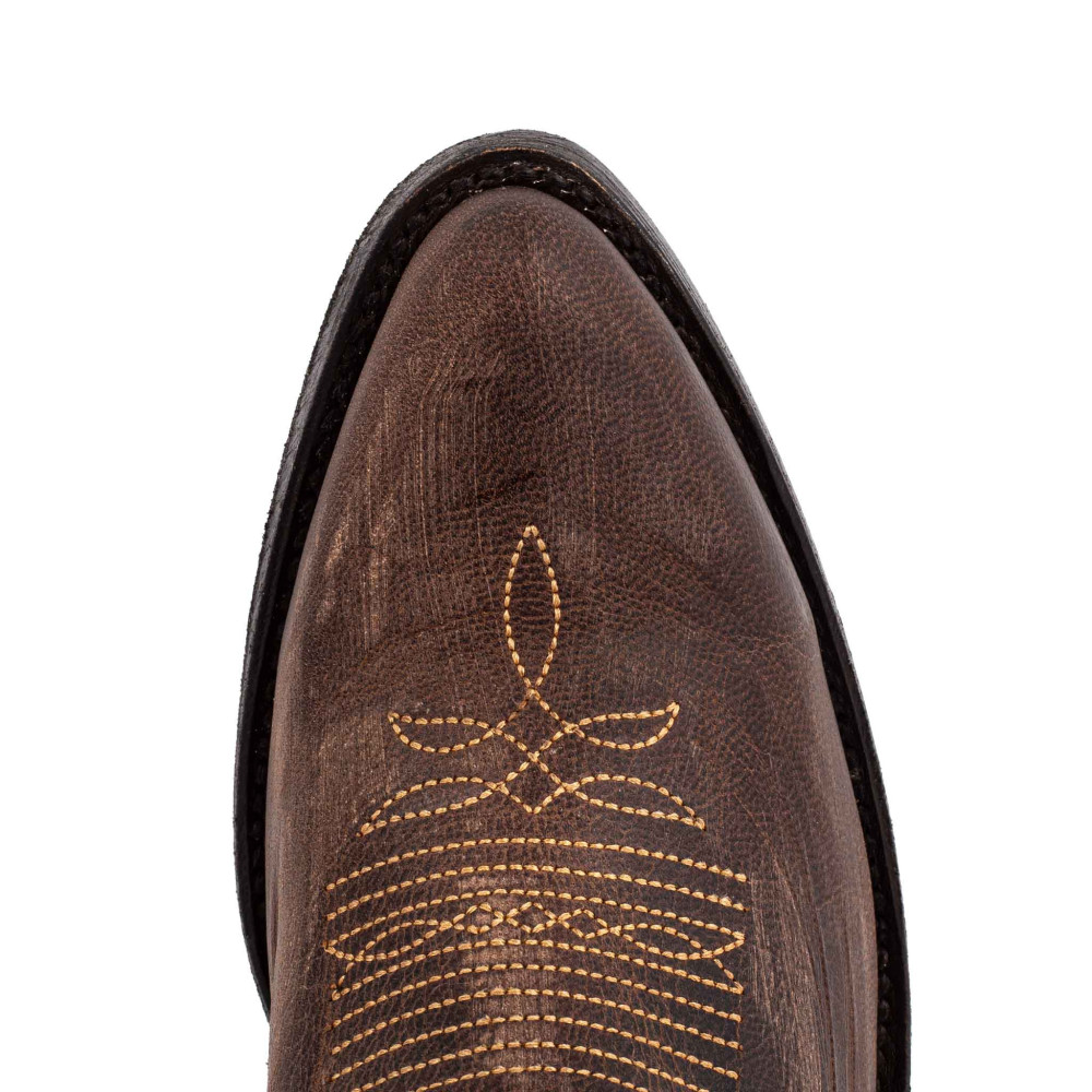 Santiags western à talon avec zip, cuir chocolat - Razz 6 chocolat - Santiags femme