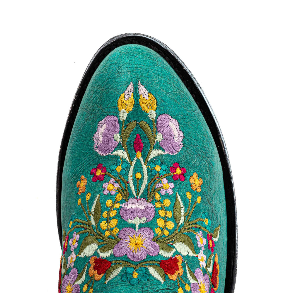 Boots western avec broderies florales  - Frida sonora - Santiags femme