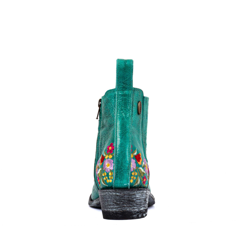 Boots western avec broderies florales  - Frida sonora - Santiags femme