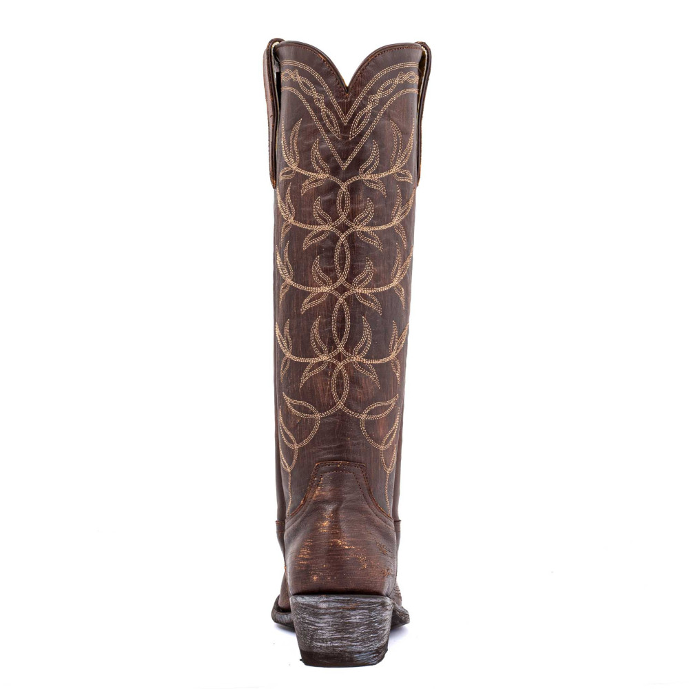 Bottes santiags a bouts ronds avec broderies western - Polo 14 brown - Santiags femme