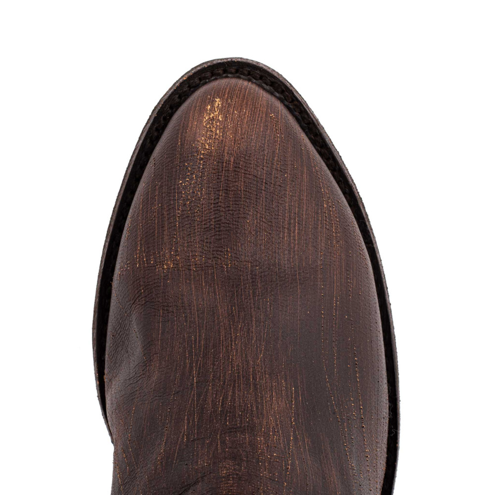 Bottes santiags a bouts ronds avec broderies western - Polo 14 brown - Santiags femme