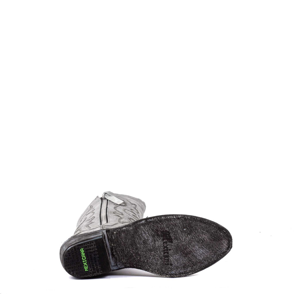 Bottes brillantes en cuir argenté avec zip - Maguey nacar - Santiags femme