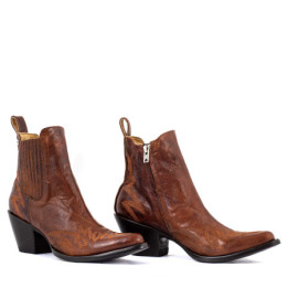 Santiags basses marron avec zip - Fury nut brown - Santiags femme