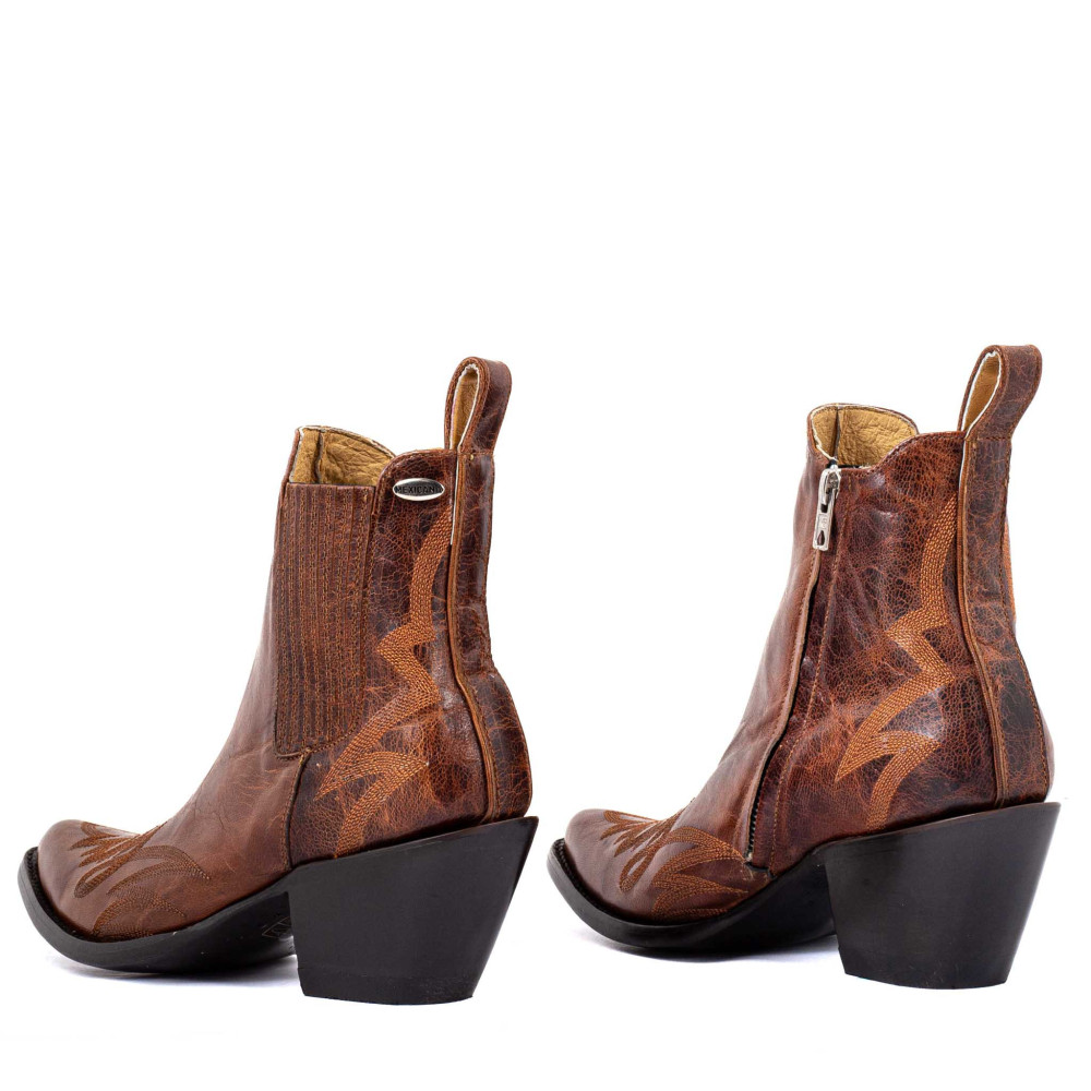 Santiags basses marron avec zip - Fury nut brown - Santiags femme