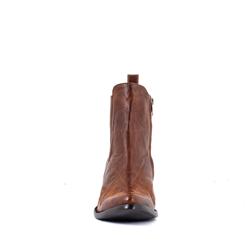 Santiags basses marron avec zip - Fury nut brown - Santiags femme