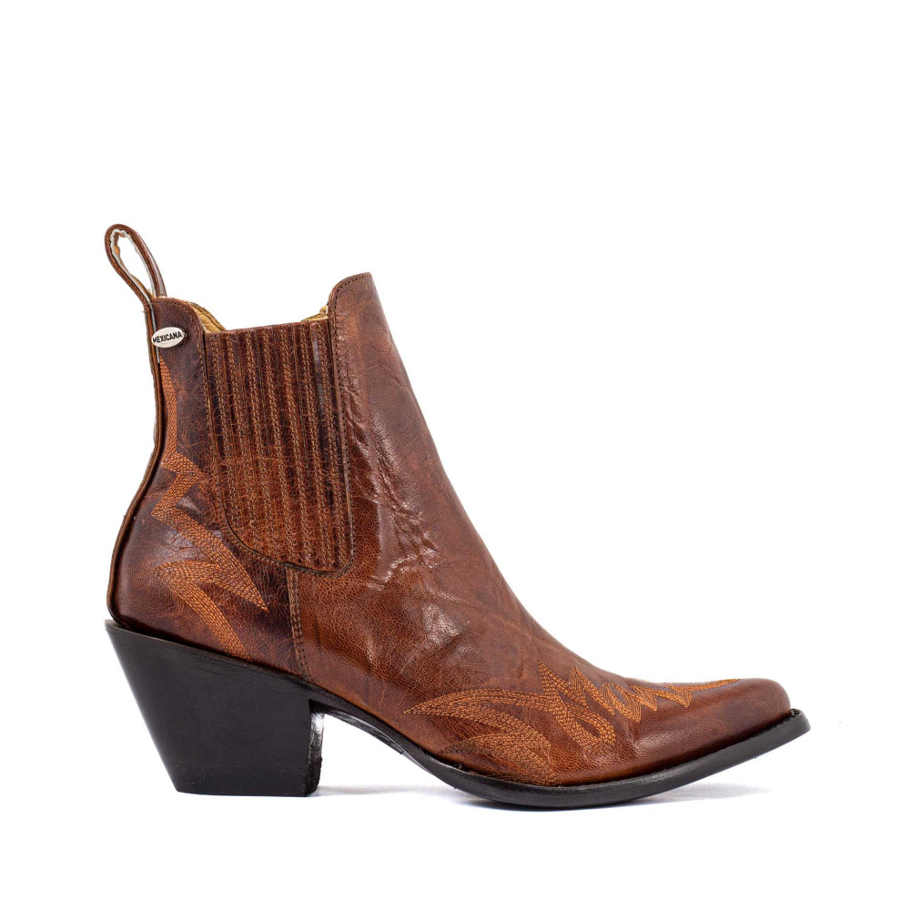 Santiags basses marron avec zip - Fury nut brown - Santiags femme