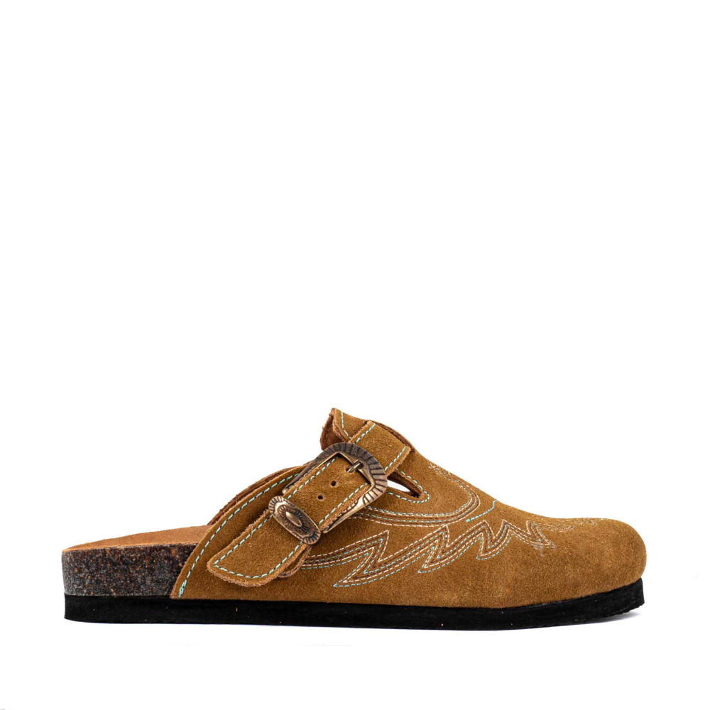 Cowboy clogs - Bahia suede camel - Women