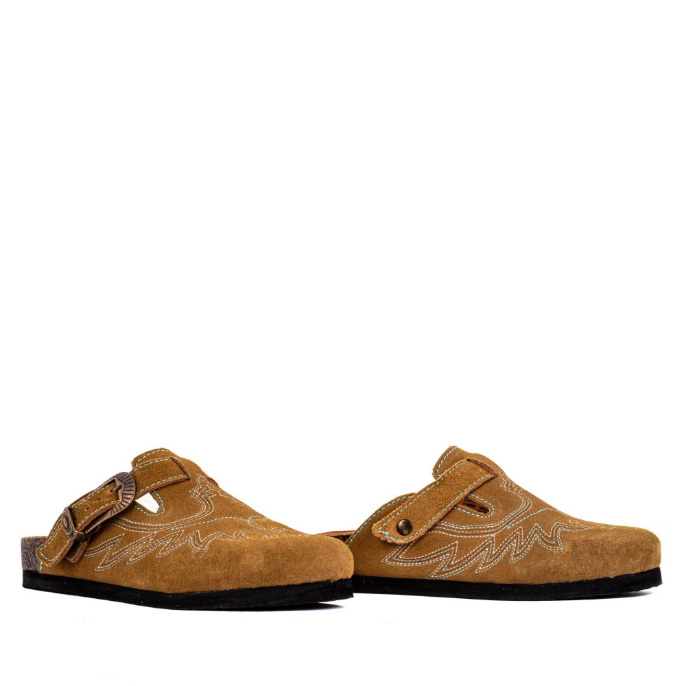 Cowboy clogs - Bahia suede camel - Women