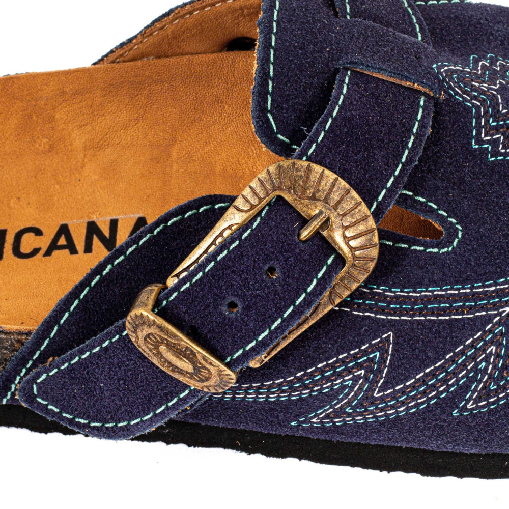 Sabots western - Bahia suede navy - Sabots femme