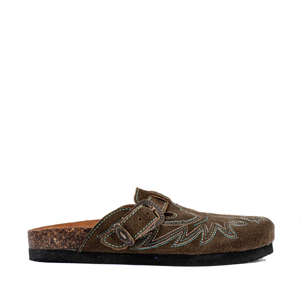 Sabots western - Bahia suede military - Sabots femme