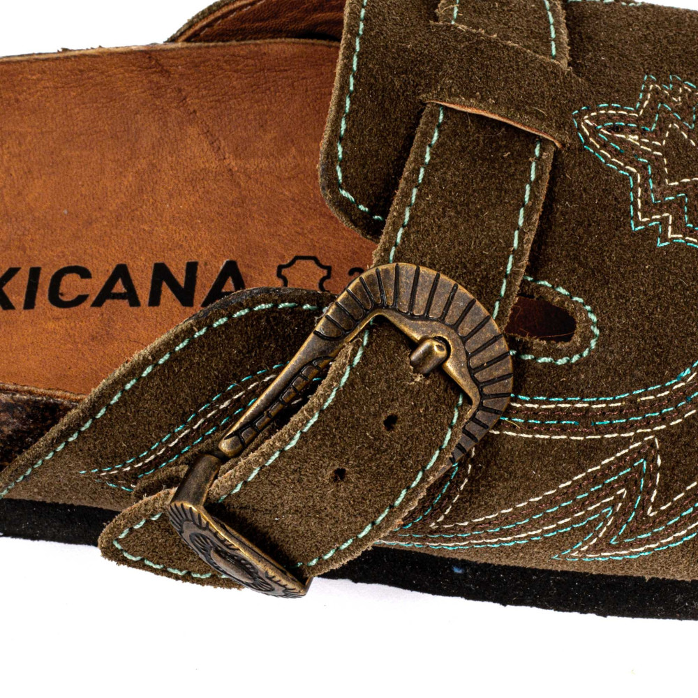 Sabots western - Bahia suede military - Sabots femme