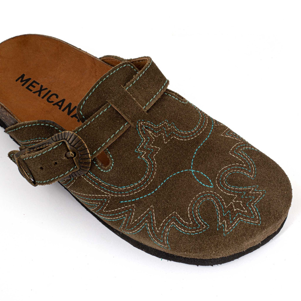 Sabots western - Bahia suede military - Sabots femme