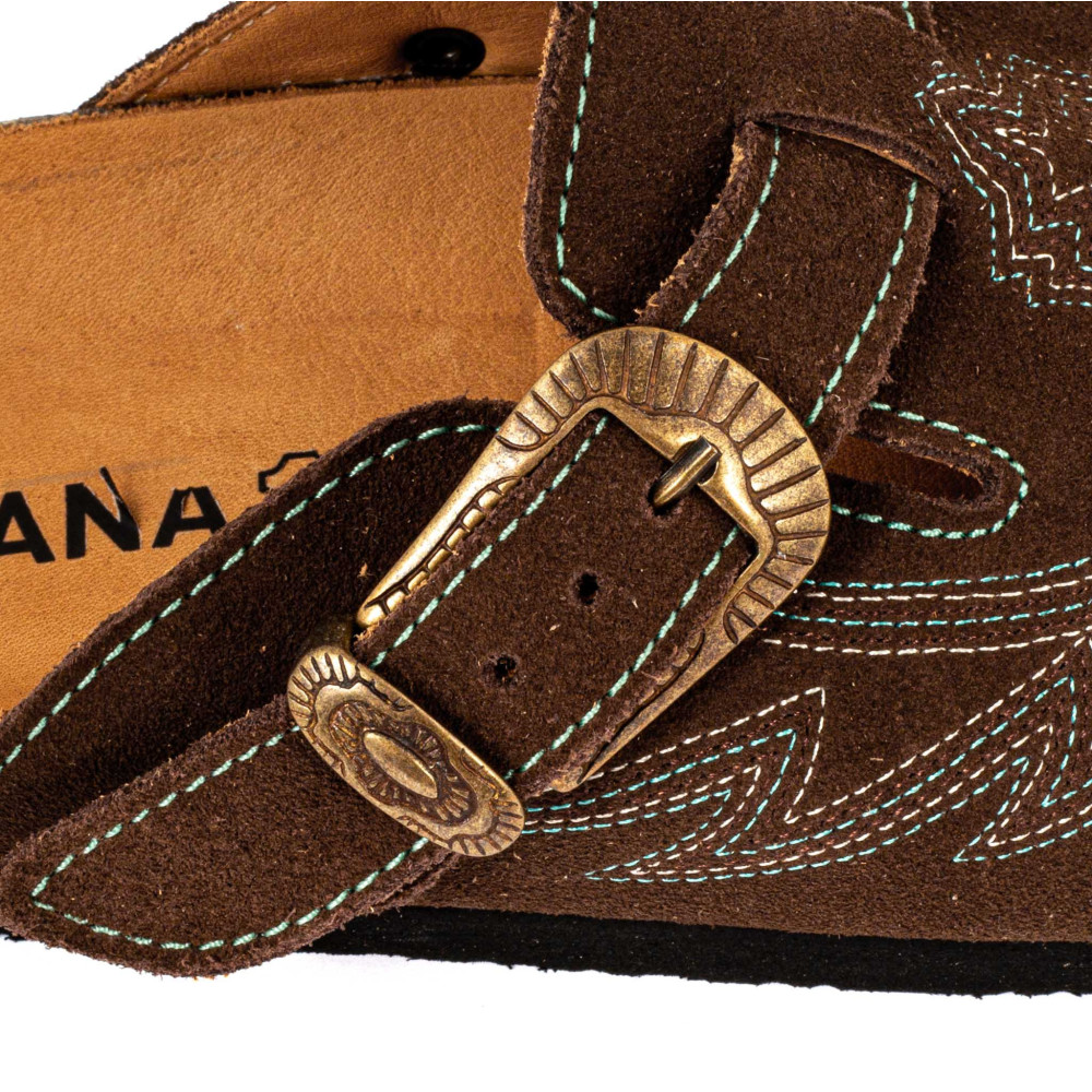 Cowboy clogs - Bahia suede tobacco - Women