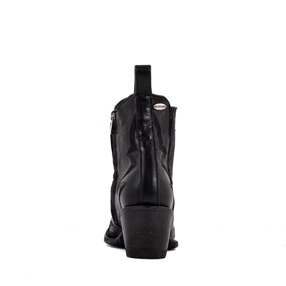 Santiags basses noires avec zip - Fury black - Santiags femme