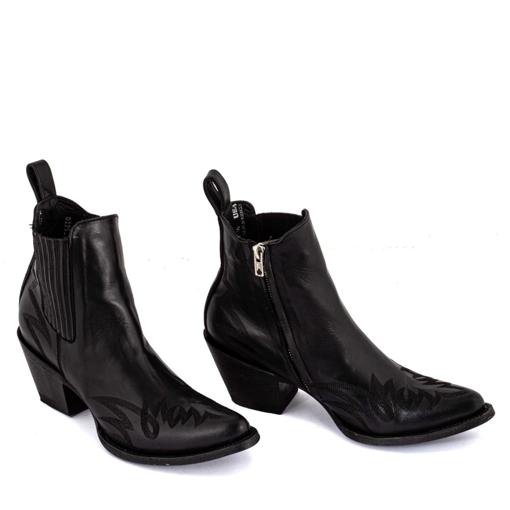 Santiags basses noires avec zip - Fury black - Santiags femme