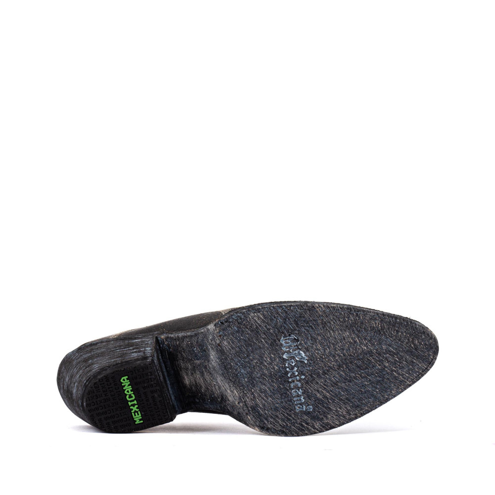 Sabots western en cuir noir craquelé - Tulum black - Santiags femme