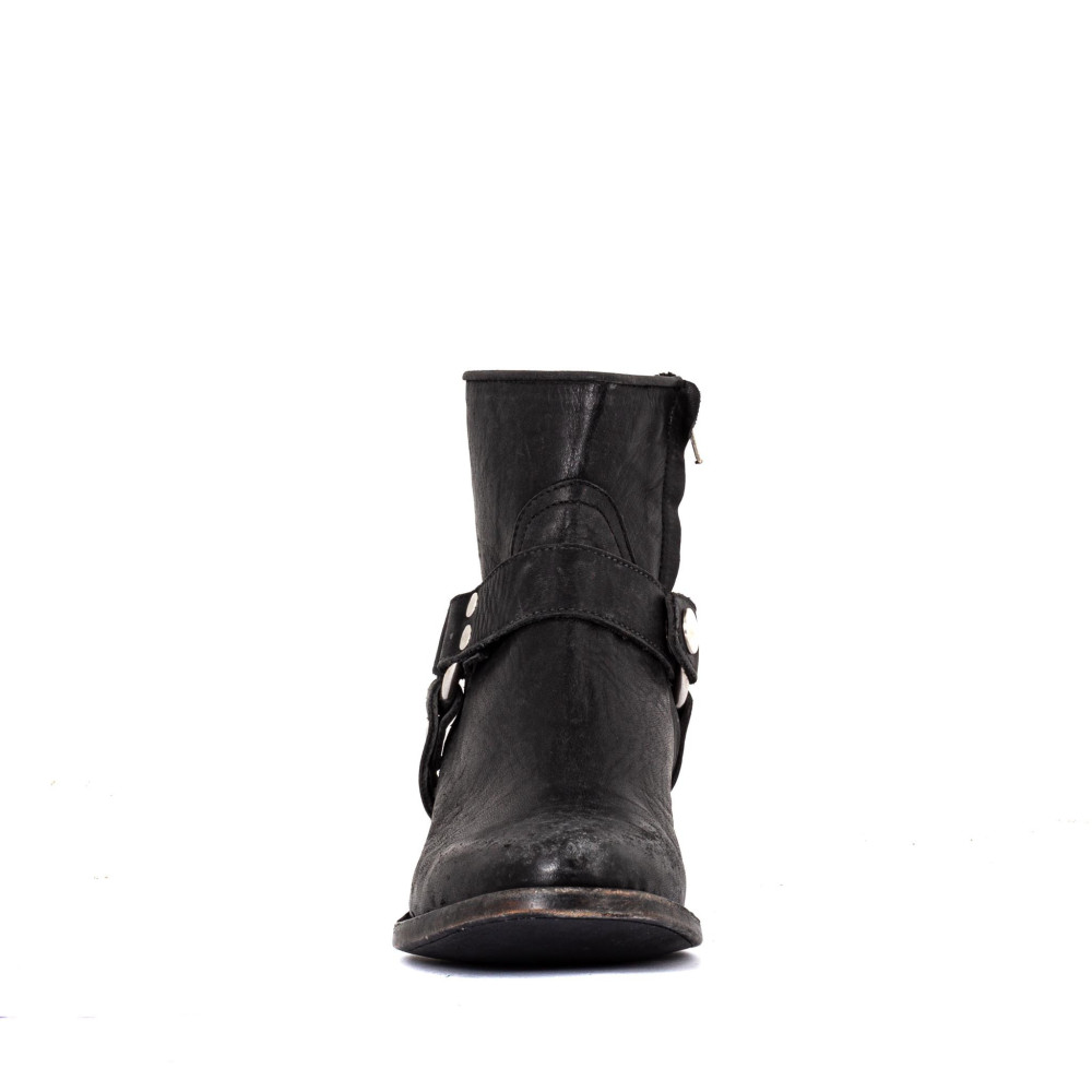 Bottines de moto avec boucles - Santana black - Santiags femme