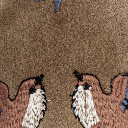 Boots western brodées en suede beige - Golondrina tan - Santiags femme