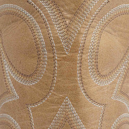 Bottes santiags beiges, surpiqures multicolores - Fantasia camel - Santiags femme