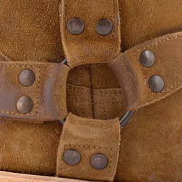 Bottes de moto a bout carré - Candela bentley golden brown - Santiags femme