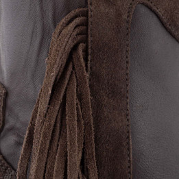 Santiag a franges bi matière - Amazonne chocolate - Santiags femme